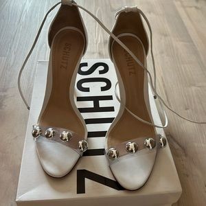 Schutz white heels size 7.5